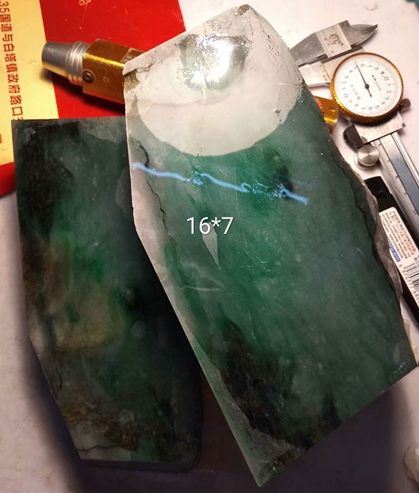 翡翠切割样品效果