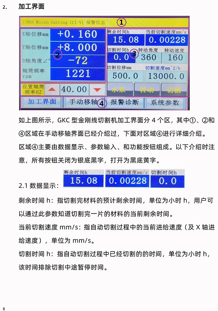 GKC型金刚线切割机操作面板使用手册使用说明书