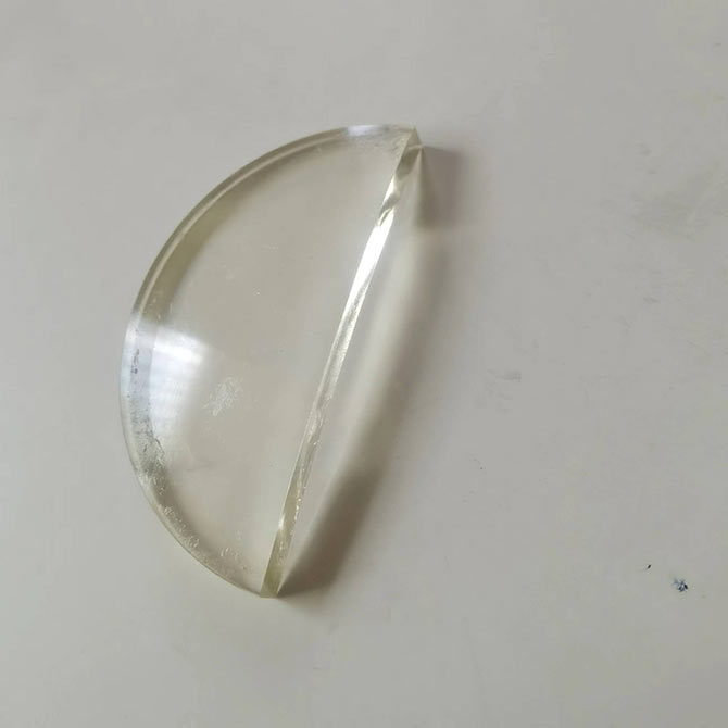 加工实例/卧式环线机光学玻璃凹透镜切割效果