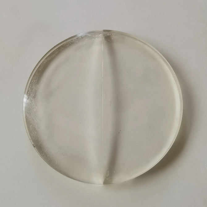 加工实例/卧式环线机光学玻璃凹透镜切割效果
